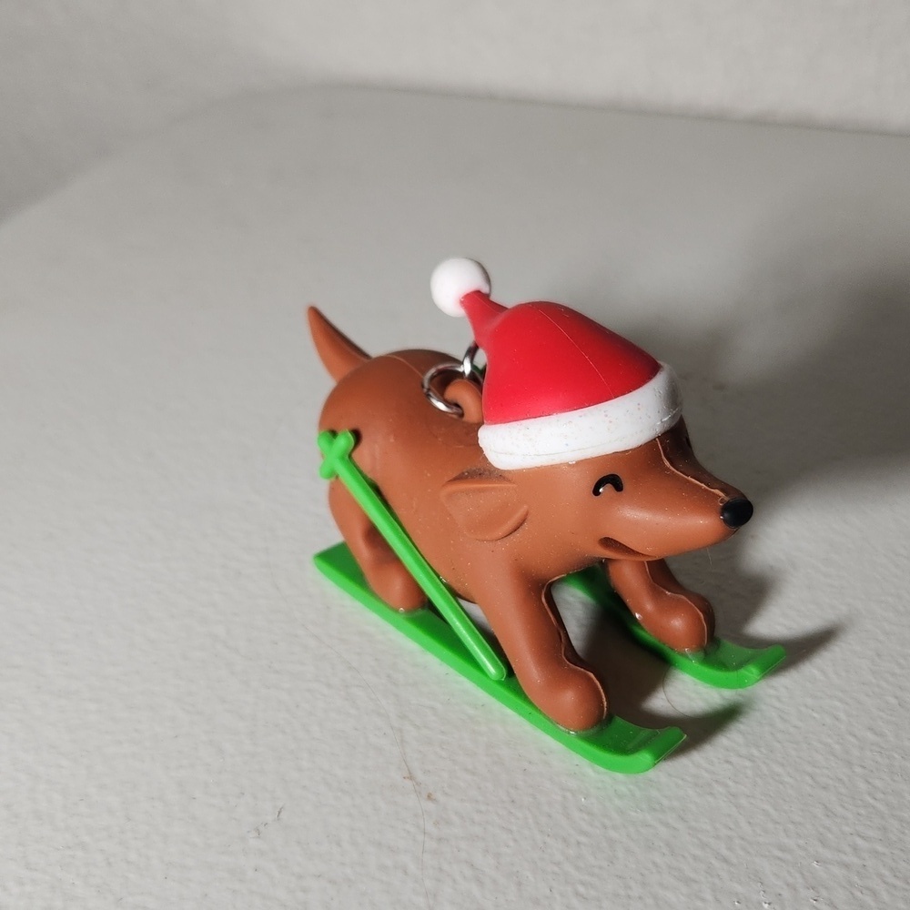 Bath & Body Works skiing dog hand sanitizer holder keychain only